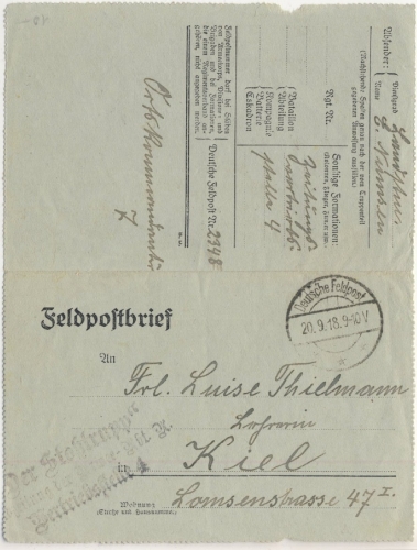 DR - Der Stosstrupp, Zeitung der Armeeabt. K, Vertriebsstelle 4 Feldpostbrief