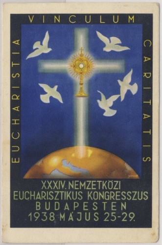 Ungarn - Eucharistischer Kongress Budapest 1938 farbige Ansichtskarte ungelaufen
