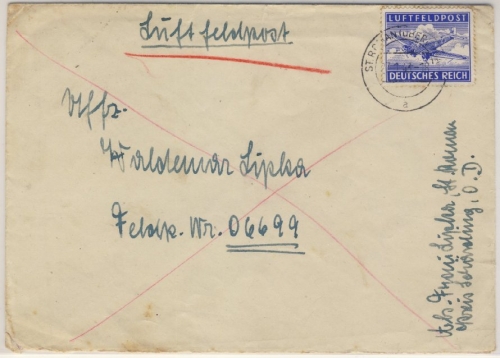 DR - Kaukasus-Front Luftfeldpost St. Roman Fp 06699 = 1. Kp.Techn.Kp. Mineralöl