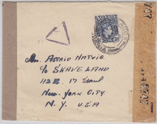Nigeria - Lagos 1943 Zensurbrief n. USA- Doppelzensur