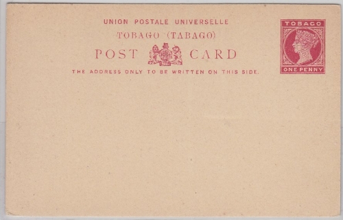 Tobago - 1 P. Victoria Ganzsache Postkarte ungebraucht