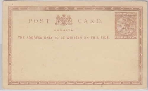 Jamaica - 1/2 P. Victoria Ganzsache Postkarte ungebraucht