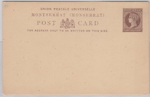 Montserrat - 1 1/2 P. Victoria Ganzsache Postkarte ungebraucht