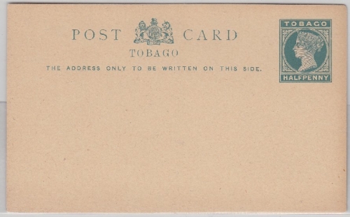 Tobago - 1/2 P. Victoria Ganzsache Postkarte ungebraucht