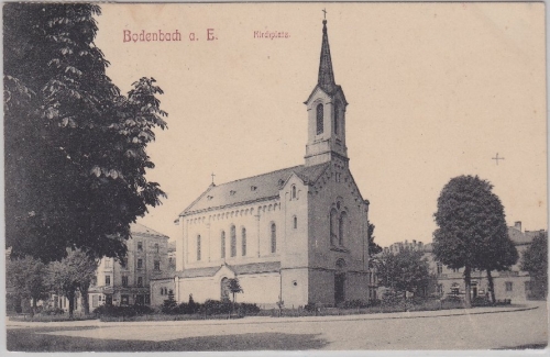 Böhmen - Bodenbach Děčín Kirchplatz sw-Ansichtskarte gelaufen n. Holland 1912