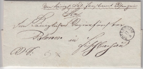 Bayern - Rosenheim 1841 Fingerhut-K1 Dienstbrief n. Fischbachau - mit Inhalt