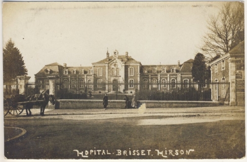 Frankreich - Hirson Dep. Aisne Hospital Briset sw-Fotokarte/Feldpost 1915 n.