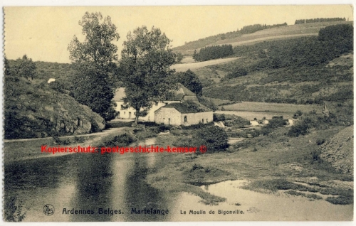Belgien - Martelange Ardennes Bigonville sw-AK/Feldpost n. Chemnitz 1917
