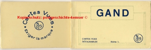 Belgien - Gand Cartes vues Detachables 10 Ansichten !! im Büchlein ca. 1915 Nels