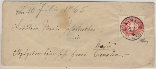 Österreich/Tirol - 5 Kr. Doppeladler Brief K1 Steinach - Deutsch Matrei 1865