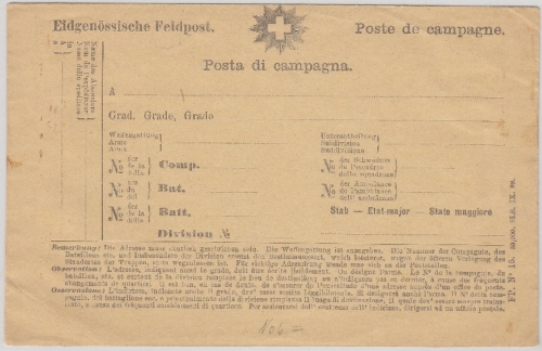 Schweiz - Eidgenössische Feldpost Vordruck-Umschlag FP No.15 SLS IX.89