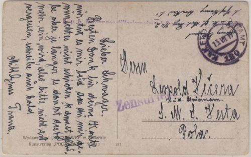 Österreich - Feldpostkarte FPA 180 (Krakau) - SMS Vesta in Pola 1917