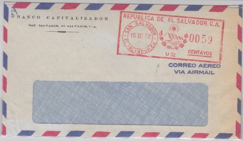 El Salvador, 59 Ctv. AFS - LupoBf. San Salvador - SCHWEIZ 1962