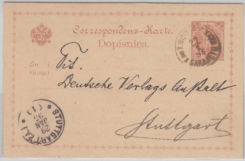 Bosnien & Herzegowina - 2 Kr. GanzsacheZudruck "Administration d. Bosn. Post"