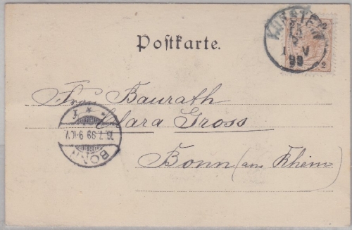 Österreich/Tirol - Kaiserthal Hinter-Bärenbad, sw-AK gelaufen 1899 n. Bonn