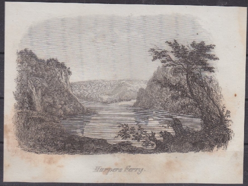 USA - Harpers Ferry, Original-Stich 19. Jhdt., ca. 12x9cm - siehe auch