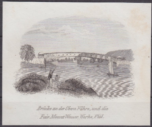 USA - Brücke an der Obern Fähre und die Fair Mount Wasser Werke,