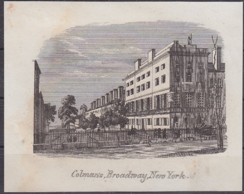 USA - Colman's Broadway New York, Original-Stich 19. Jhdt., ca. 11x9cm - siehe