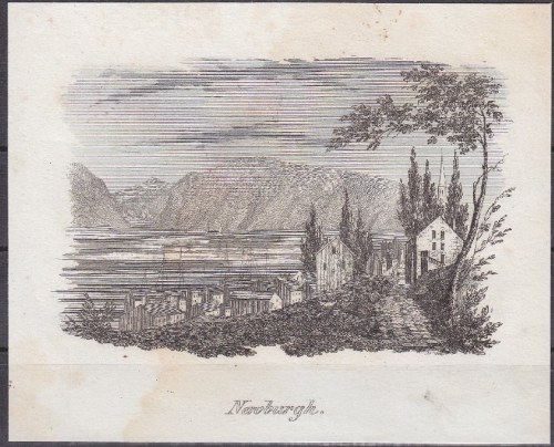 USA - Newburgh, Original-Stich 19. Jhdt., ca. 12x10cm - siehe auch allgemeine
