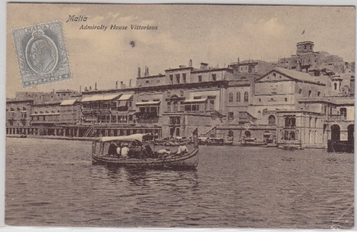 Malta - Admiralty House Vittoriosa, sw-AK, ungelaufen ca. 1910/15