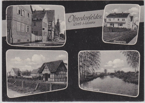 Hessen - Oberdorfelden Kr. hanau, Mehrbild-sw-Fotokarte, gelaufen 1966