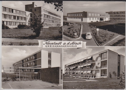 Bayern - Neusatdt a.d. Aisch Kreiskrankenhaus Mehrbild-sw-Fotokarte 1971