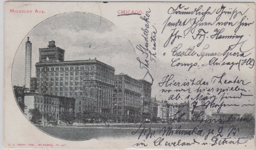 USA - Chicago, Michigan Ave., sw-AK, gelaufen 1902 n. München