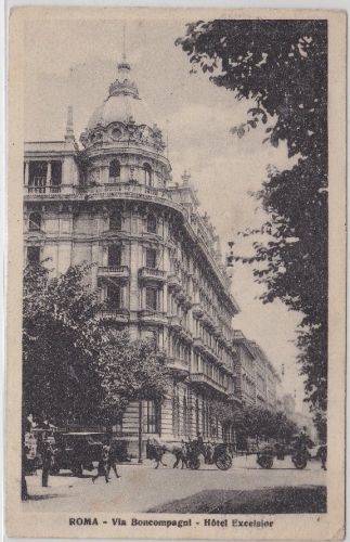 Italien - Rom, Via Boncompagai, Hotel Excelsior - sw-AK gelaufen 1928