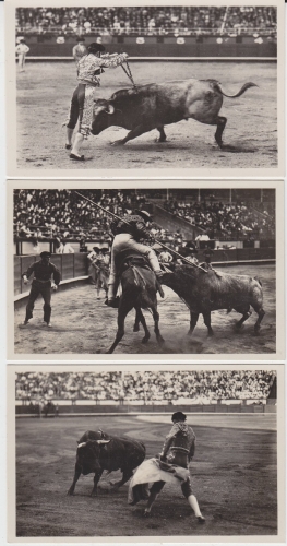 Spanien - Stierkampf, 3 sw-Fotokarten - ungelaufen ca. 1960