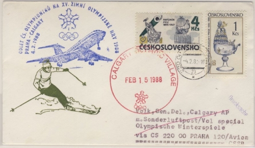 Olympiade 1988, CSSR - CSA-Sonderluftpost Prag - Calgary, LupoDrsBf.