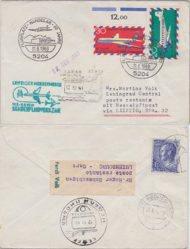 BRD/Luxemburg - Zuleitung Messe-Sonderflug Leipzig - Leningrad SST Hangelar 1969