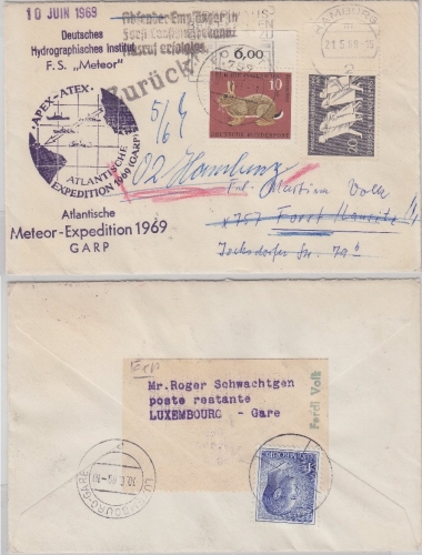 BRD/Postkrieg - 20 Pfg 20 J. Vertreibung Atlantische Meteor-Expedition 1969 GARP