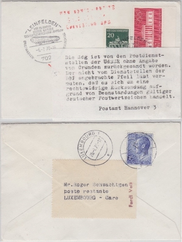 BRD/Postkrieg - 20 Pfg. Brandenburger Tor u.a. Brief i.d. UdSSR SST Leinfelden