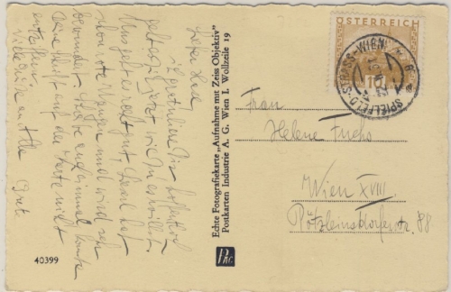 Österreich - Bahnpost Spielfeld - Strass - Wien Karte n. Wien 1931