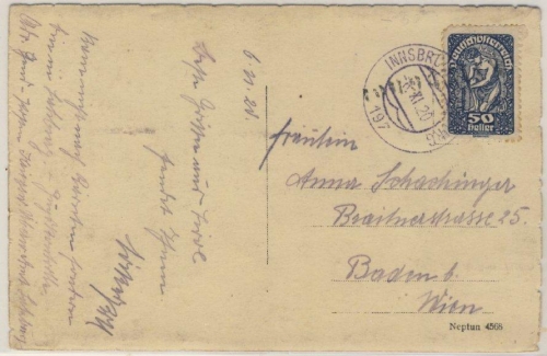 Österreich-Infla - Bahnpost Innsbruck - Salzburg 197 Ansichtskarte Kitzbühel n.