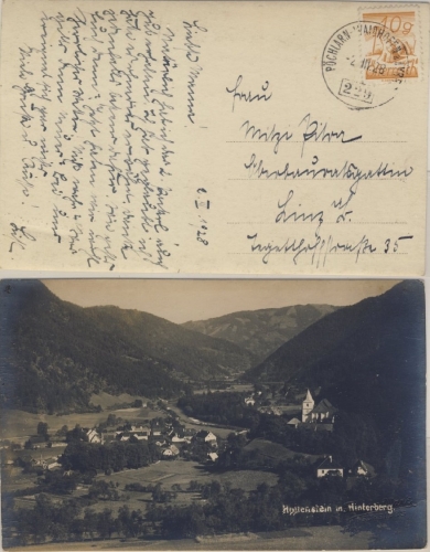 Österreich - Bahnpost Pöchlarn - Waidhofen a.d. Ybbs 229 AK Hollenstein 1928