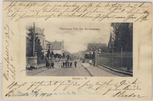 Nordrhein-Westfalen - Bünde östl. Teil Eschstraße sw-AK n. Bremen-Oberneuland
