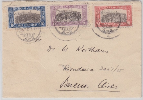 Uruguay - Aufstand 1825 Satzbrief Montevideo - Buenos Aires 1924