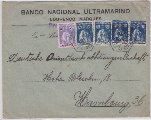 Lauzenco Marques - 2x60+2x5+30 C. Ceres Brief n. Hamburg 1924