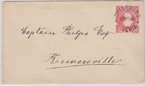 Liberia - 5 C. Ganzsachenumschlag Millsburg - Brewersville 1898 Pracht !!