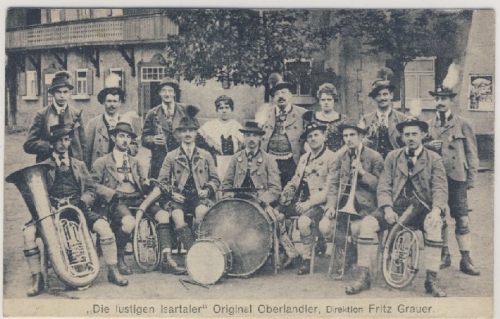 Die lustigen Isartaler, Direktion F. Grauer, sw-AK ca. 1910 - ungelaufen -