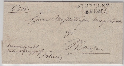 Preussen - Strehlen 1847 portofreie Armensache mit Inhalt nach Wansen Strzelin