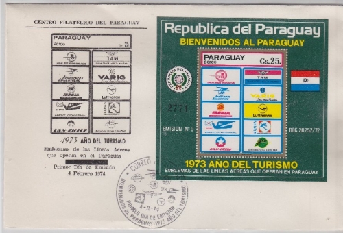 Paraguay - Turismus-Block Schmuck-FDC 1973
