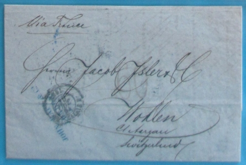 England - London 1864 Portobrief i.d. SCHWEIZ mit Inhalt nach Wohlen