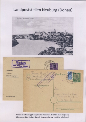 Neuburg (Donau) - Landpoststellen, Sammlung (46 versch. Belege)