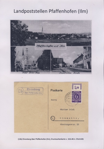 Pfaffenhofen (Ilm) - Landpoststellen, Sammlung (15 versch. Belege)