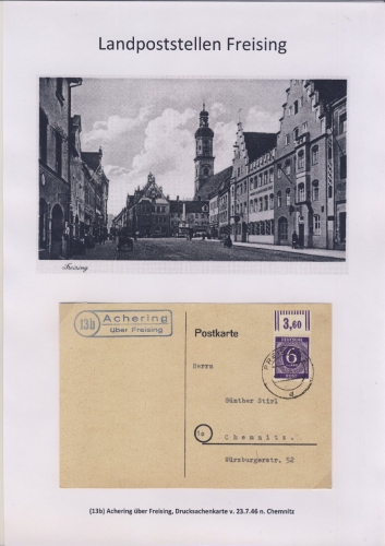 Freising - Landpoststellen, Sammlung (42 versch. Belege)