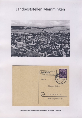 Memmingen - Landpoststellen, Sammlung (35 versch. Belege)