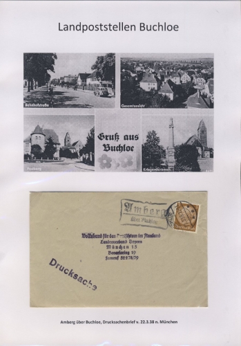 Buchloe - Landpoststellen, Sammlung (31 versch. Belege)