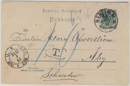Deutsches Reich/Schweden - 5 Pfg. K/A AK/Litho Drachenfels - Berlin W64 - Äby